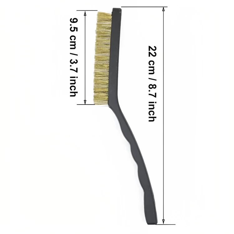 طقم فرشاة تنظيف بوتاجاز بيد بلاستيك، 3 قطع، 22 سم - متعددة الالوان
